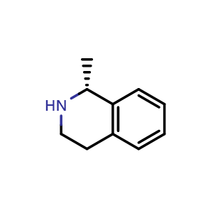 Chemical structure of (1R)-1-methyl-1,2,3,4-tetrahydroisoquinoline , CAS 84010-66-2, AChemBlock V154797