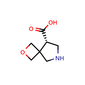 Chemical structure of (5S)-2-oxa-7-azaspiro[3.4]octane-5-carboxylic acid , CAS 2920239-56-9, AChemBlock V154832