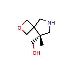 Chemical structure of [(5R)-5-methyl-2-oxa-7-azaspiro[3.4]octan-5-yl]methanol , CAS 2920206-86-4, AChemBlock V154841