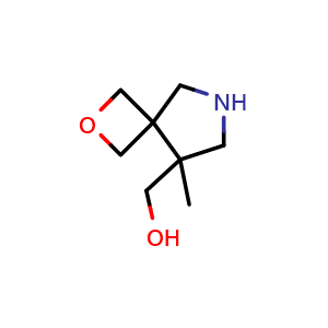 Chemical structure of (5-methyl-2-oxa-7-azaspiro[3.4]octan-5-yl)methanol , CAS 2920399-52-4, AChemBlock V154842