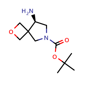 Chemical structure of tert-butyl (5R)-5-amino-2-oxa-7-azaspiro[3.4]octane-7-carboxylate , CAS 2920232-60-4, AChemBlock V154843