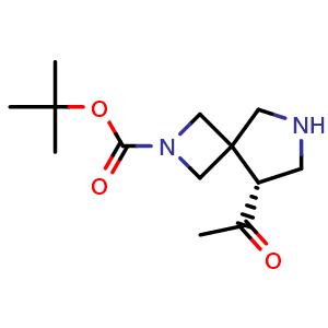 Chemical structure of tert-butyl (5R)-5-acetyl-2,7-diazaspiro[3.4]octane-2-carboxylate , CAS 2920232-66-0, AChemBlock V154852