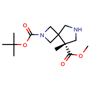 Chemical structure of O2-tert-butyl O5-methyl (5R)-5-methyl-2,7-diazaspiro[3.4]octane-2,5-dicarboxylate , CAS 2920197-46-0, AChemBlock V154859