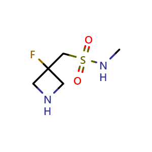 Chemical structure of 1-(3-fluoroazetidin-3-yl)-N-methylmethanesulfonamide , AChemBlock V154939