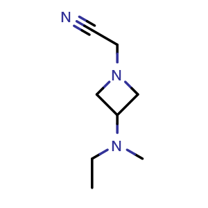 Chemical structure of 2-[3-[ethyl(methyl)amino]azetidin-1-yl]acetonitrile , CAS 2920424-14-0, AChemBlock V154950