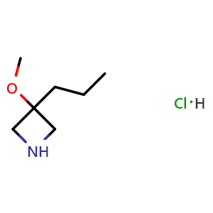 Chemical structure of 3-methoxy-3-propyl-azetidine hydrochloride , AChemBlock V154952