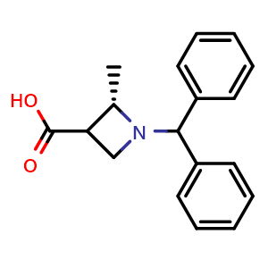 Chemical structure of (2S)-1-benzhydryl-2-methyl-azetidine-3-carboxylic acid , CAS 2920318-82-5, AChemBlock V154972