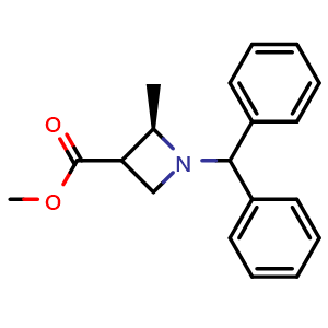Chemical structure of methyl (2R)-1-benzhydryl-2-methyl-azetidine-3-carboxylate , CAS 2920318-83-6, AChemBlock V154981