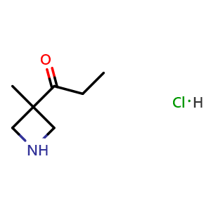 Chemical structure of 1-(3-methylazetidin-3-yl)propan-1-one hydrochloride , AChemBlock V155011