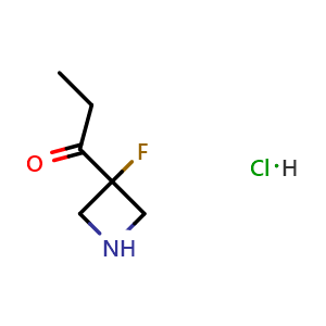 Chemical structure of 1-(3-fluoroazetidin-3-yl)propan-1-one hydrochloride , AChemBlock V155014