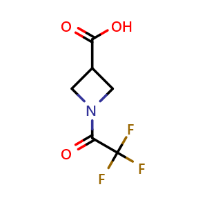 Chemical structure of 1-(2,2,2-trifluoroacetyl)azetidine-3-carboxylic acid , CAS 1001026-41-0, AChemBlock V155017