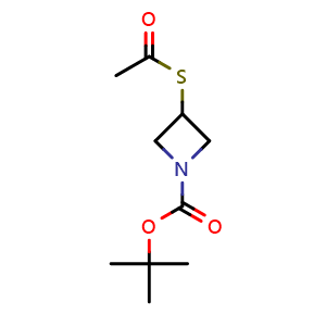 Chemical structure of tert-butyl 3-acetylsulfanylazetidine-1-carboxylate , CAS 183800-74-0, AChemBlock V155020