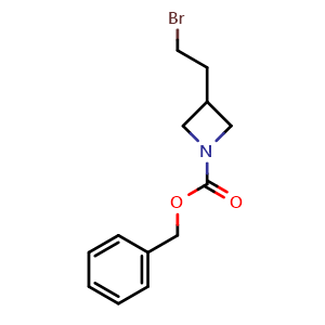 Chemical structure of benzyl 3-(2-bromoethyl)azetidine-1-carboxylate , CAS 1420894-87-6, AChemBlock V155024