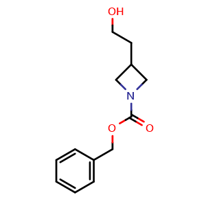 Chemical structure of benzyl 3-(2-hydroxyethyl)azetidine-1-carboxylate , CAS 1420874-13-0, AChemBlock V155025