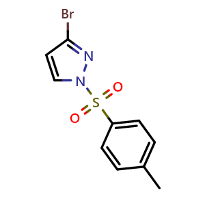 Chemical structure of 3-bromo-1-(toluene-4-sulfonyl)-1H-pyrazole , CAS 1422344-41-9, AChemBlock V155051