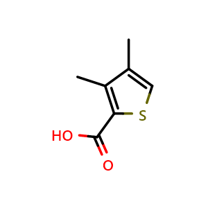 Chemical structure of 3,4-Dimethylthiophene-2-carboxylic acid , CAS 89639-74-7, AChemBlock V155052