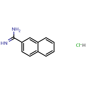 Chemical structure of 2-naphthalenecarboximidamide hydrochloride , CAS 14948-94-8, AChemBlock V155054
