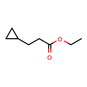 Chemical structure of ethyl 3-cyclopropylpropanoate , CAS 62021-36-7, AChemBlock V155059