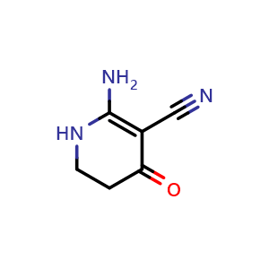 Chemical structure of 2-amino-4-oxo-5,6-dihydro-1H-pyridine-3-carbonitrile , CAS 1542401-41-1, AChemBlock V155066