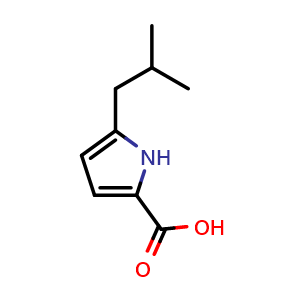 Chemical structure of 5-isobutyl-1H-pyrrole-2-carboxylic acid , CAS 1374407-85-8, AChemBlock V155077