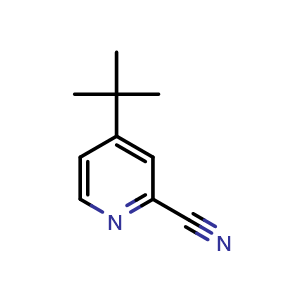 Chemical structure of 4-tert-butyl-pyridine-2-carbonitrile , CAS 42205-73-2, AChemBlock V155090