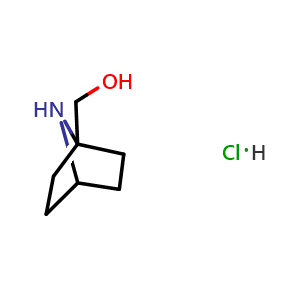 Chemical structure of (7-aza-bicyclo[2.2.1]hept-1-yl)-methanol  hydrochloride , CAS 2460757-49-5, AChemBlock V155105