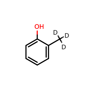 Chemical structure of 2-(trideuteriomethyl)phenol , CAS 70837-27-3, AChemBlock V155113