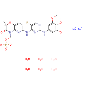 Chemical structure of fostamatinib disodium hexahydrate , CAS 914295-16-2, AChemBlock V155143