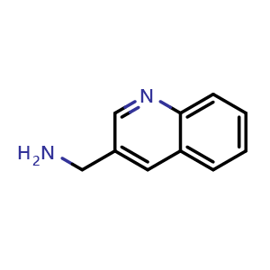 Chemical structure of quinolin-3-ylmethanamine , CAS 7521-70-2, AChemBlock V155178
