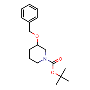 Chemical structure of tert-butyl 3-(benzyloxy)piperidine-1-carboxylate , CAS 1073135-99-5, AChemBlock V155180