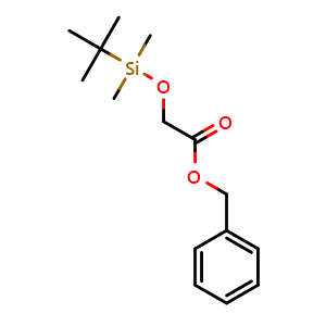 Chemical structure of benzyl 2-(tert-butyldimethylsilyloxy)acetate , CAS 115118-86-0, AChemBlock V155184