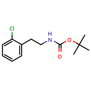 Chemical structure of tert-butyl 2-chlorophenethylcarbamate , CAS 928628-26-6, AChemBlock V155186
