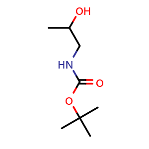 Chemical structure of tert-butyl 2-hydroxypropylcarbamate , CAS 95656-86-3, AChemBlock V155187