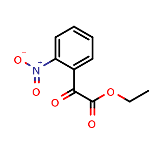 Chemical structure of ethyl 2-(2-nitrophenyl)-2-oxoacetate , CAS 335605-43-1, AChemBlock V155193