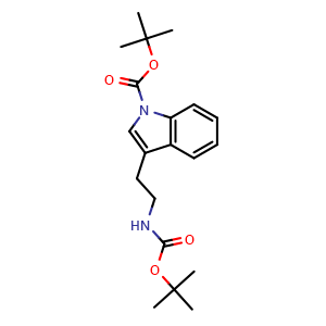 Chemical structure of tert-butyl 3-(2-(tert-butoxycarbonylamino) ethyl)-1H-indole-1-carboxylate , CAS 426826-81-5, AChemBlock V155200