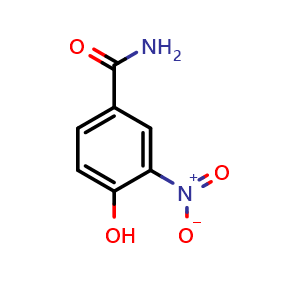 Chemical structure of 4-hydroxy-3-nitrobenzamide , CAS 70382-03-5, AChemBlock V155204