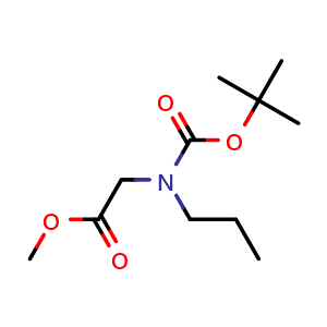 Chemical structure of methyl 2-(tert-butoxycarbonyl(propyl)amino)acetate , CAS 1248314-92-2, AChemBlock V155217