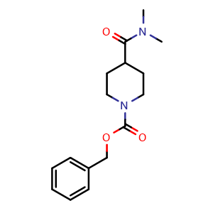 Chemical structure of benzyl 4-(dimethylcarbamoyl)piperidine-1-carboxylate , CAS 887757-52-0, AChemBlock V155236