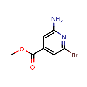 Chemical structure of methyl 2-amino-6-bromoisonicotinate , CAS 1206250-29-4, AChemBlock V155242