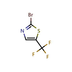 Chemical structure of 2-bromo-5-(trifluoromethyl)thiazole , CAS 1209458-80-9, AChemBlock V155247