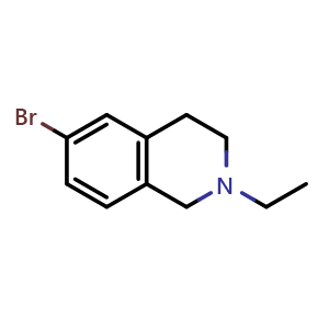 Chemical structure of 6-bromo-2-ethyl-1,2,3,4-tetrahydroisoquinoline , CAS 1341034-57-8, AChemBlock V155253