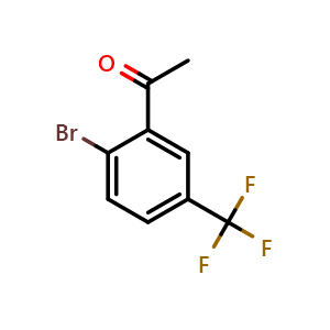Chemical structure of 1-(2-bromo-5-trifluoromethylphenyl)-ethanone , CAS 1232407-41-8, AChemBlock V155270