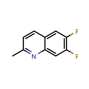 Chemical structure of 6,7-difluoro-2-methylquinoline , CAS 152922-65-1, AChemBlock V155276