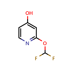 Chemical structure of 2-(difluoromethoxy)pyridin-4-ol , CAS 205043-09-0, AChemBlock V155284