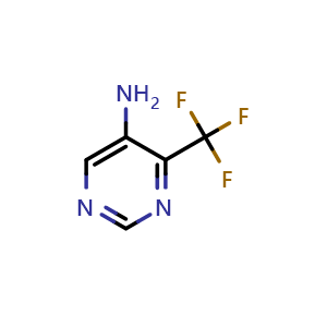 Chemical structure of 4-(Trifluoromethyl)pyrimidin-5-amine , CAS 1092299-22-3, AChemBlock V155290