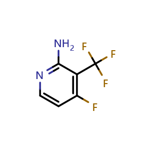 Chemical structure of 2-amino-4-fluoro-3-(trifluoromethyl)pyridine , CAS 1227581-71-6, AChemBlock V155292