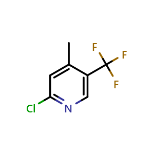 Chemical structure of 2-Chloro-4-methyl-5-(trifluoromethyl)pyridine , CAS 780802-36-0, AChemBlock V155296