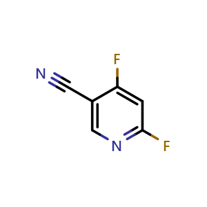 Chemical structure of 4,6-difluoronicotinonitrile , CAS 1804896-68-1, AChemBlock V155299