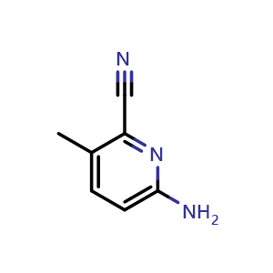 Chemical structure of 6-amino-2-cyano-3-methylpyridine , CAS 1314964-57-2, AChemBlock V155304