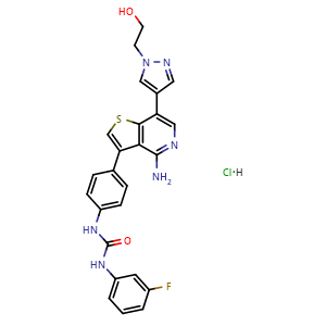 Chemical structure of ilorasertib hydrochloride , CAS 1847485-91-9, AChemBlock V155305